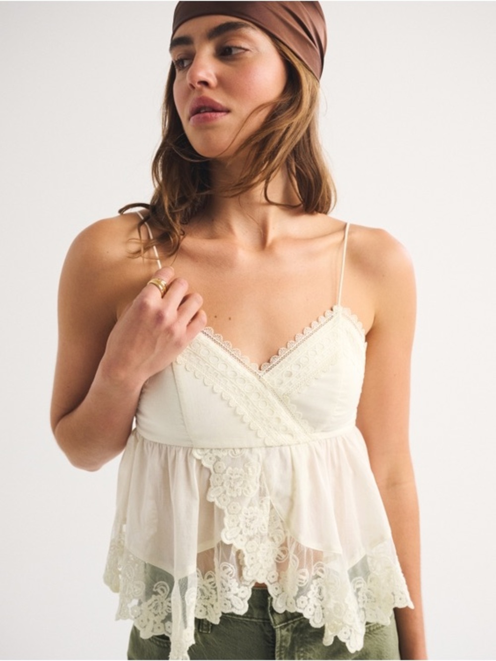NWT Abercrombie & Fitch Babydoll Lace-Trim Cami - Picture 2 of 8